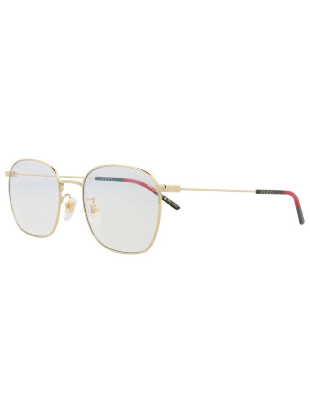 New Gucci Women's Sunglasses Square Rectangle Metal Frame Mens Gold Gold